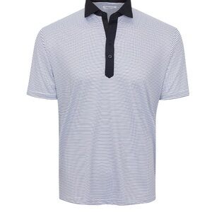 Collars & Co. Featherweight Black and White Striped Polo Shirt